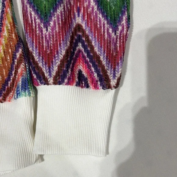 LILI SIDONIO Colorful Zigzag Patterned Sweater S - Picture 7 of 11